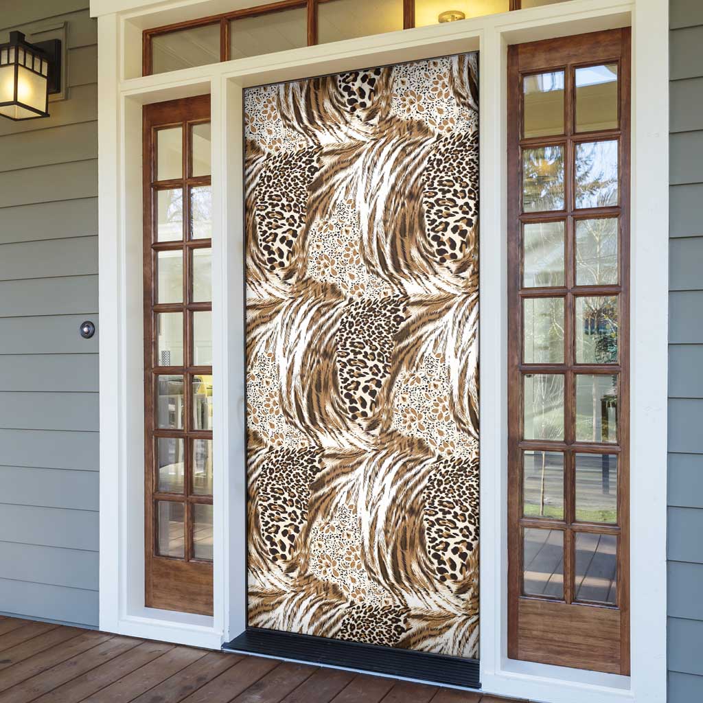 African Wild Animal Skins Door Cover Leopard Pattern