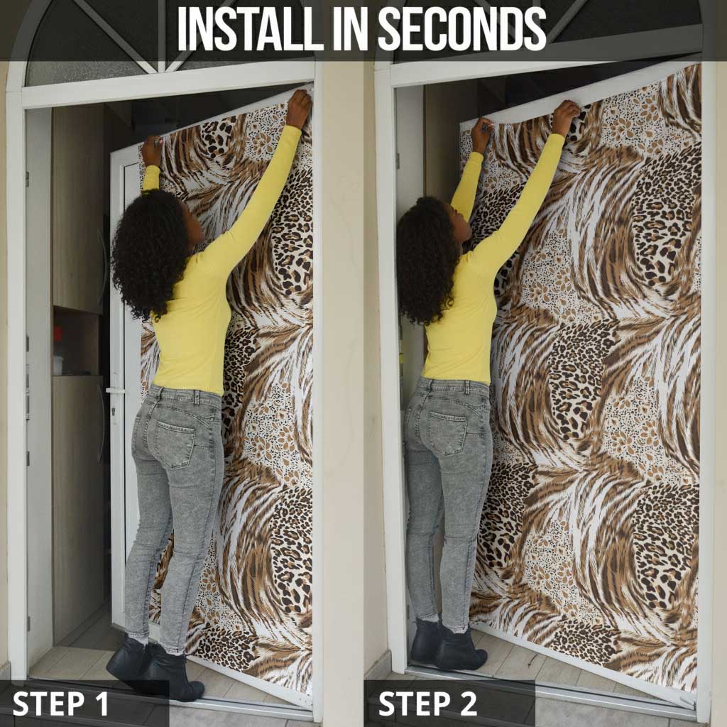 African Wild Animal Skins Door Cover Leopard Pattern