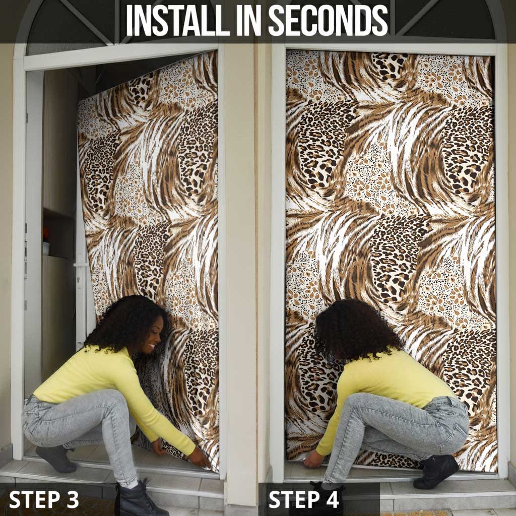African Wild Animal Skins Door Cover Leopard Pattern