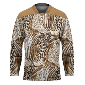 African Wild Animal Skins Hockey Jersey Leopard Pattern