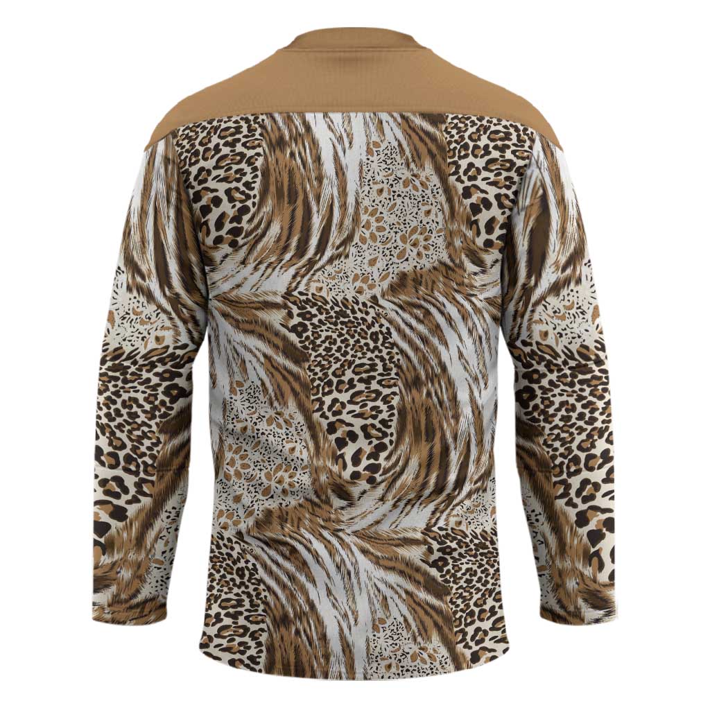 African Wild Animal Skins Hockey Jersey Leopard Pattern