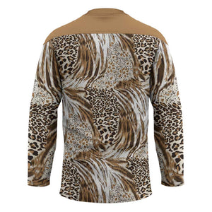 African Wild Animal Skins Hockey Jersey Leopard Pattern