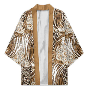 African Wild Animal Skins Kimono Leopard Pattern