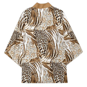 African Wild Animal Skins Kimono Leopard Pattern