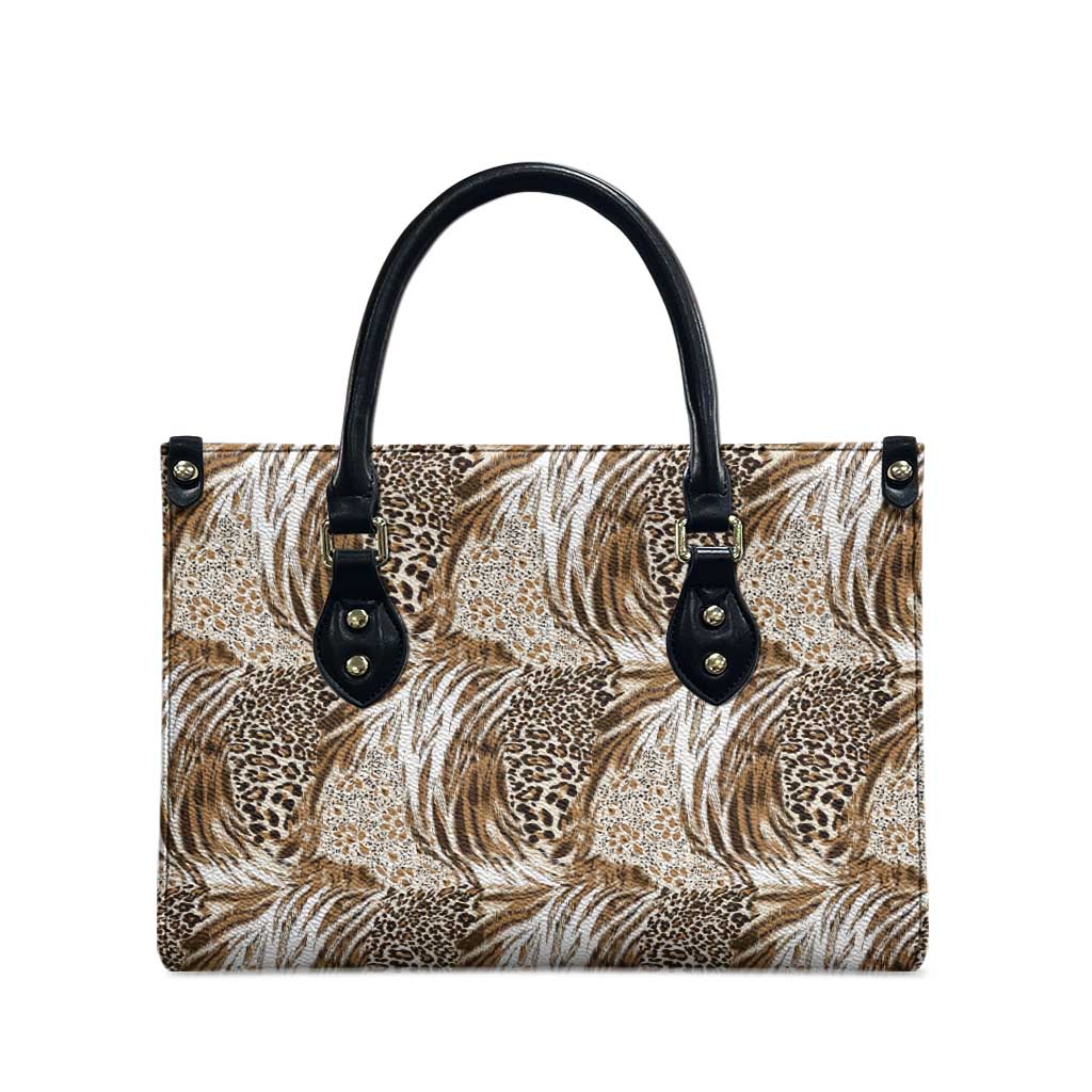 African Wild Animal Skins Leather Bag Leopard Pattern