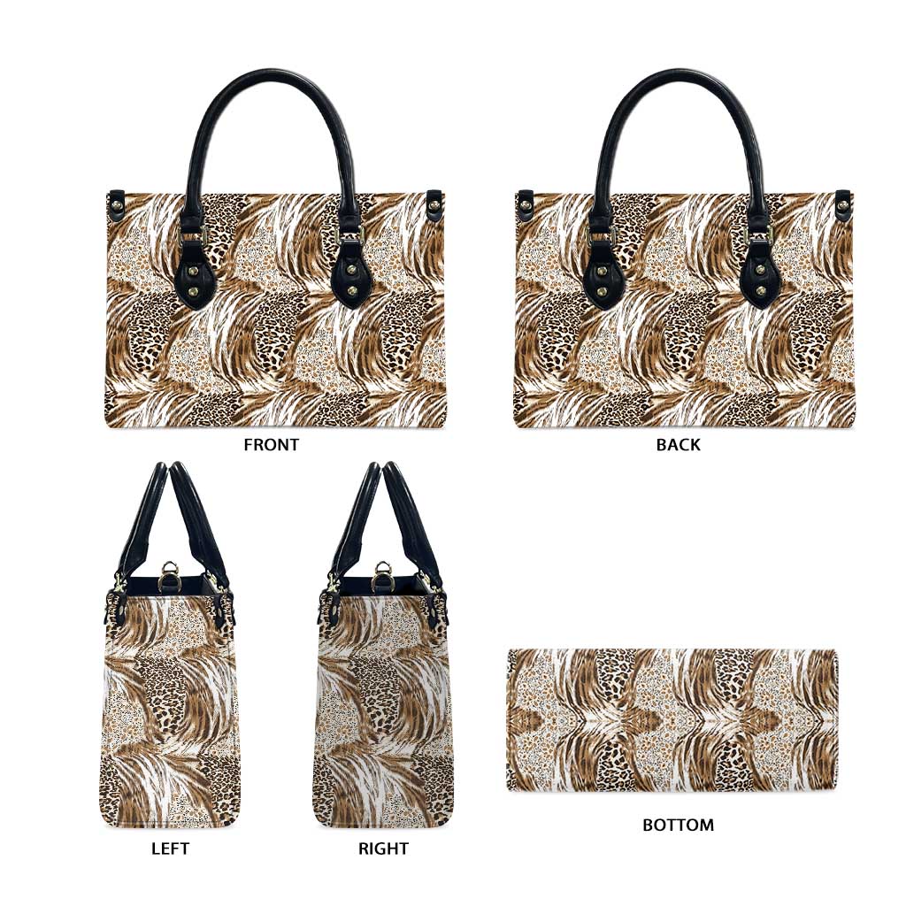 African Wild Animal Skins Leather Bag Leopard Pattern