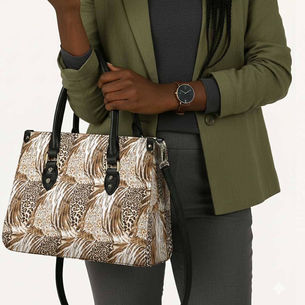 African Wild Animal Skins Leather Bag Leopard Pattern