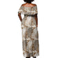 African Wild Animal Skins Off Shoulder Maxi Dress Leopard Pattern - African Pride