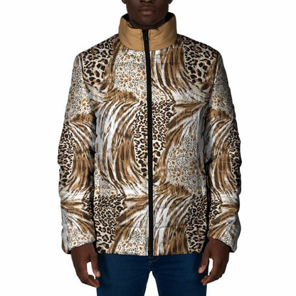 African Wild Animal Skins Padded Jacket Leopard Pattern