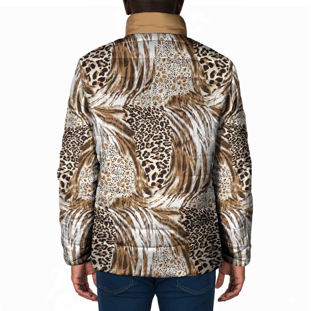 African Wild Animal Skins Padded Jacket Leopard Pattern