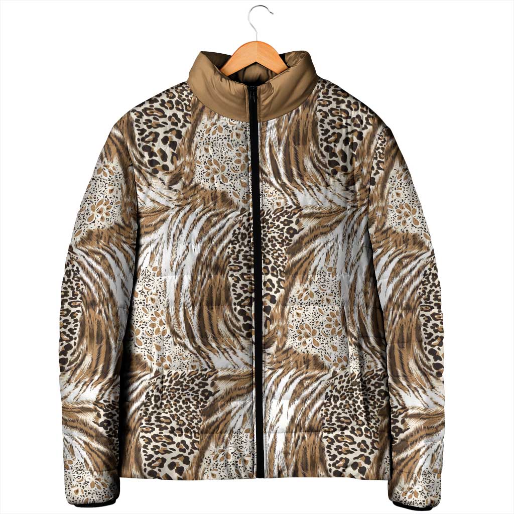 African Wild Animal Skins Padded Jacket Leopard Pattern