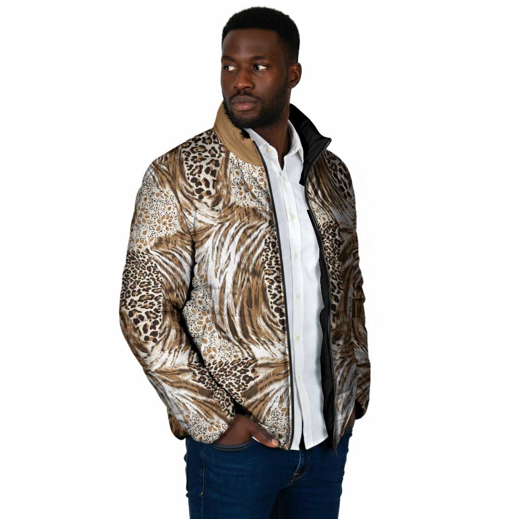 African Wild Animal Skins Padded Jacket Leopard Pattern