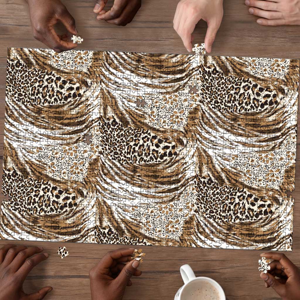 African Wild Animal Skins Puzzle Leopard Pattern