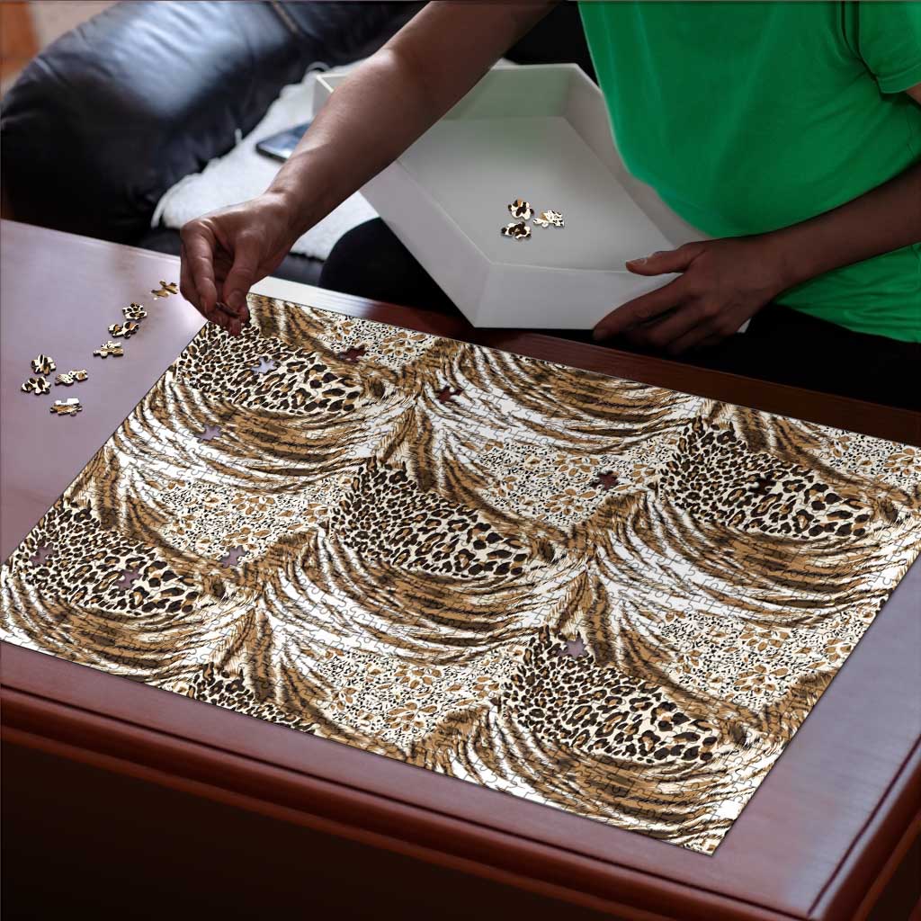 African Wild Animal Skins Puzzle Leopard Pattern