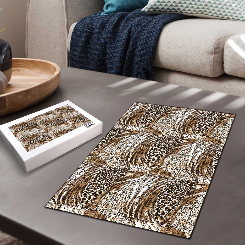 African Wild Animal Skins Puzzle Leopard Pattern