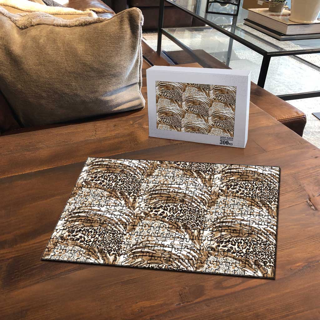 African Wild Animal Skins Puzzle Leopard Pattern