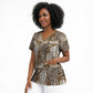 African Wild Animal Skins Scrub Top Leopard Pattern