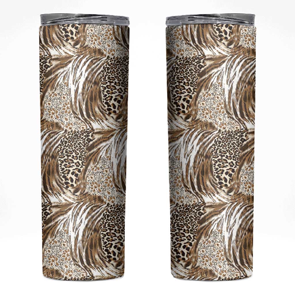 African Wild Animal Skins Skinny Tumbler Leopard Pattern - African Pride