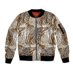 African Wild Animal Skins Sleeve Zip Bomber Jacket Leopard Pattern - African Pride