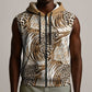 African Wild Animal Skins Sleeveless Zip Hoodie Leopard Pattern - African Pride