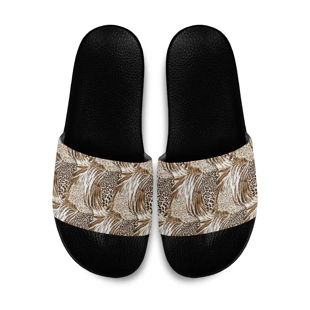 African Wild Animal Skins Slide Sandals Leopard Pattern