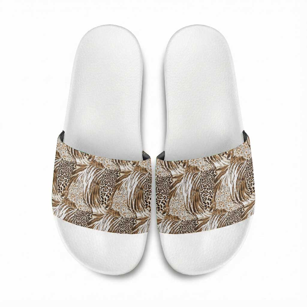 African Wild Animal Skins Slide Sandals Leopard Pattern