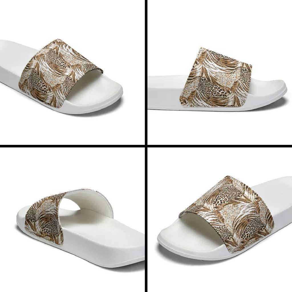 African Wild Animal Skins Slide Sandals Leopard Pattern