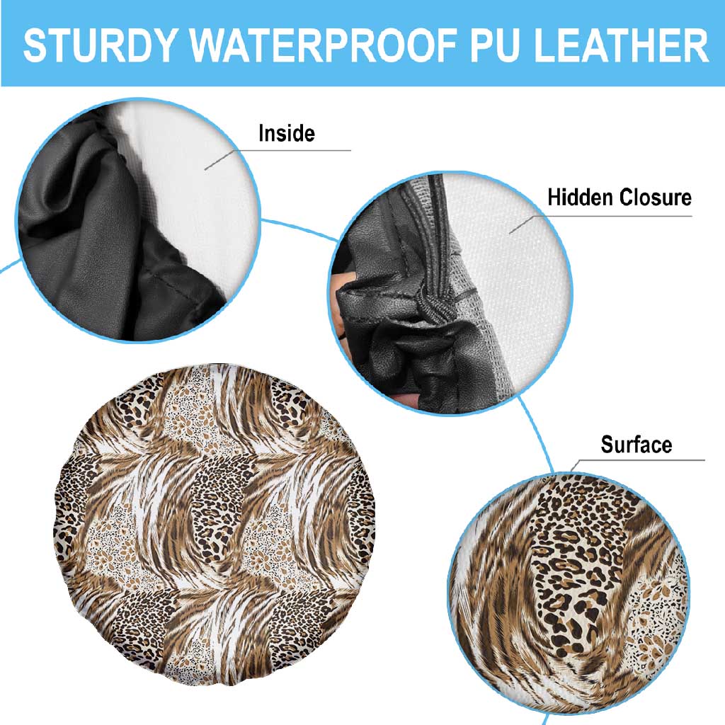 African Wild Animal Skins Spare Tire Cover Leopard Pattern - African Pride