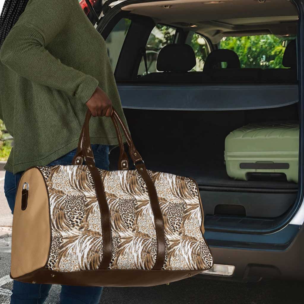 African Wild Animal Skins Travel Bag Leopard Pattern