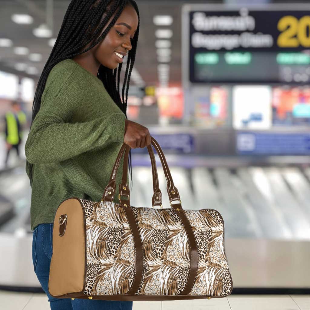 African Wild Animal Skins Travel Bag Leopard Pattern