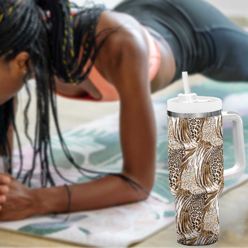 African Wild Animal Skins Tumbler With Handle Leopard Pattern - African Pride