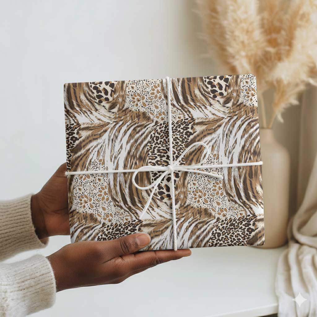 African Wild Animal Skins Wrapping Paper Leopard Pattern - African Pride