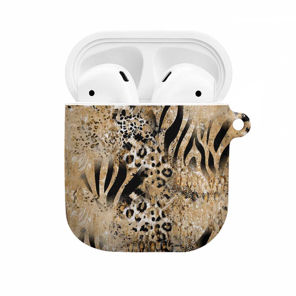 African Wild Animal Skins AirPods Case Zebra Tiger Leopard Mix Skin