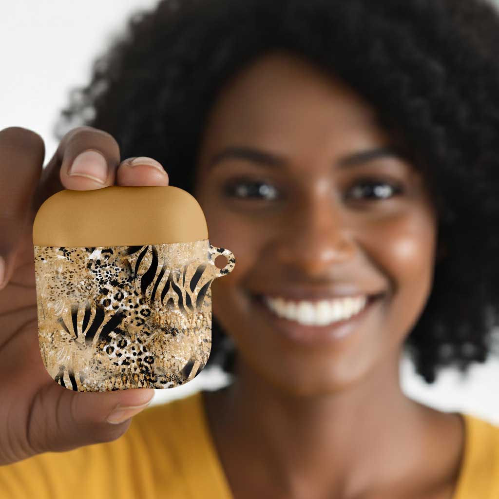 African Wild Animal Skins AirPods Case Zebra Tiger Leopard Mix Skin