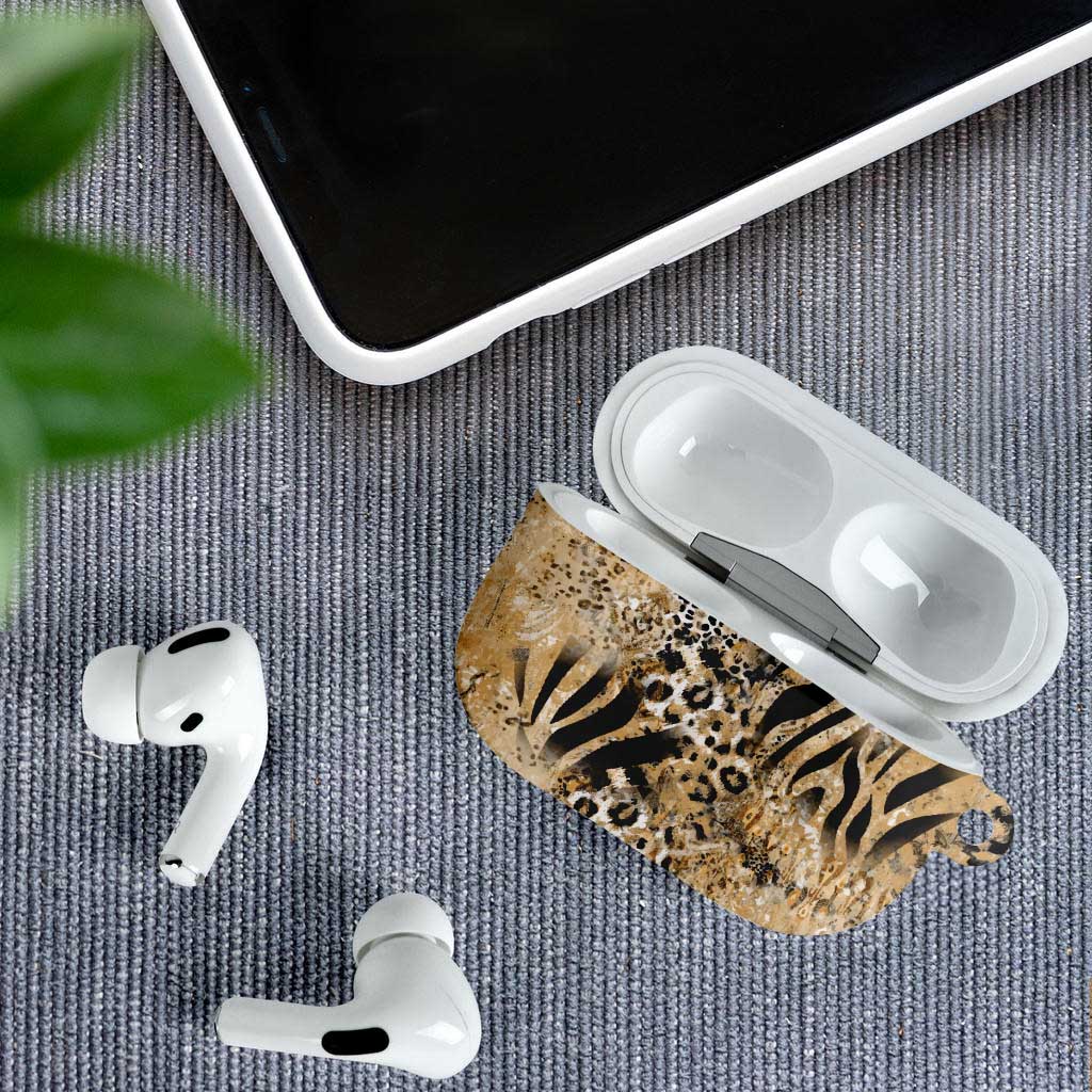 African Wild Animal Skins AirPods Case Zebra Tiger Leopard Mix Skin