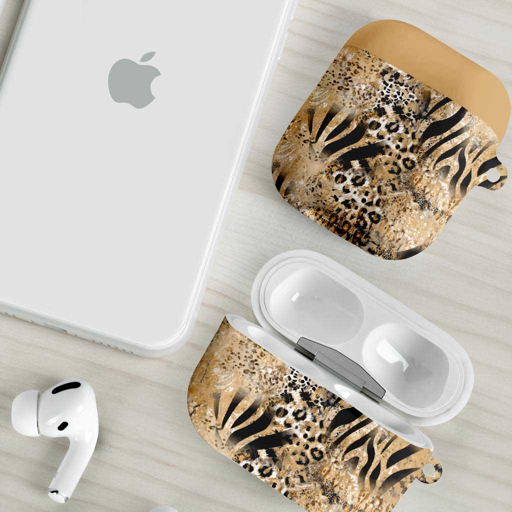 African Wild Animal Skins AirPods Case Zebra Tiger Leopard Mix Skin
