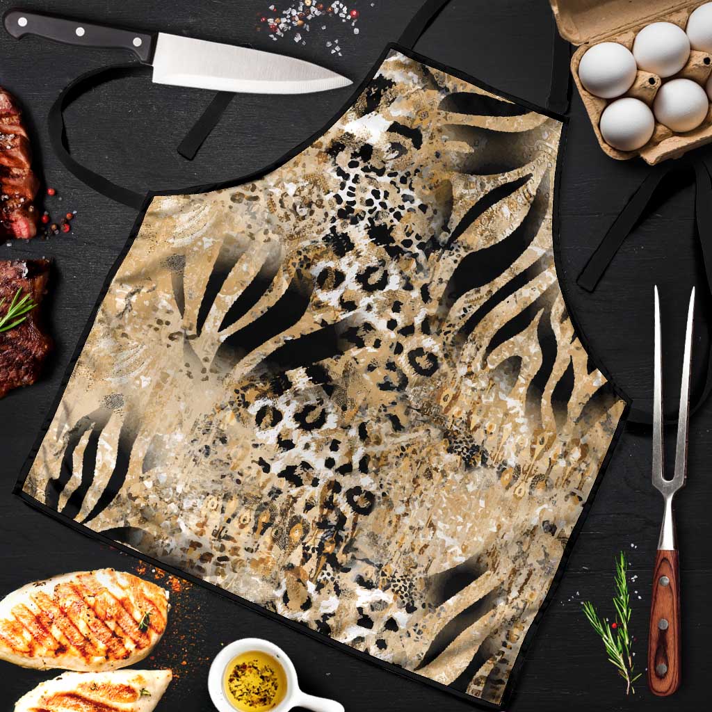 African Wild Animal Skins Apron Zebra Tiger Leopard Mix Skin