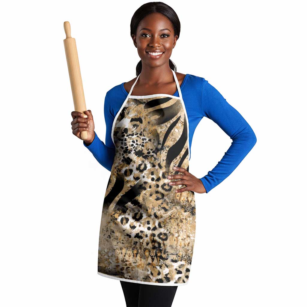 African Wild Animal Skins Apron Zebra Tiger Leopard Mix Skin