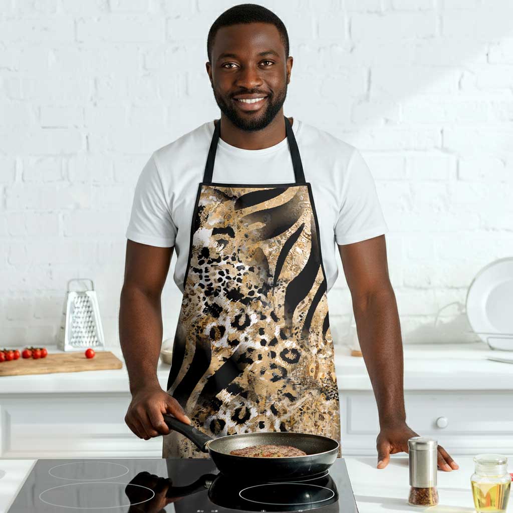 African Wild Animal Skins Apron Zebra Tiger Leopard Mix Skin