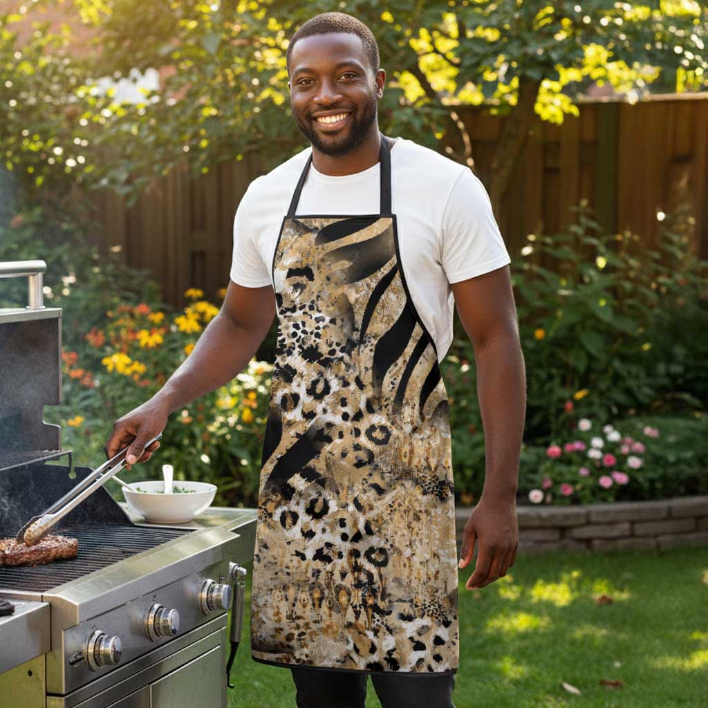 African Wild Animal Skins Apron Zebra Tiger Leopard Mix Skin