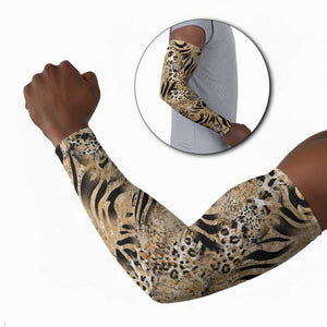 African Wild Animal Skins Arm Sleeves Zebra Tiger Leopard Mix Skin