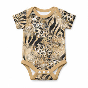 African Wild Animal Skins Baby Onesie Zebra Tiger Leopard Mix Skin
