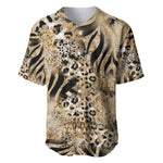African Wild Animal Skins Baseball Jersey Zebra Tiger Leopard Mix Skin - African Pride