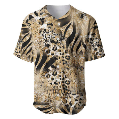 African Wild Animal Skins Baseball Jersey Zebra Tiger Leopard Mix Skin - African Pride