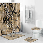African Wild Animal Skins Bathroom Set Zebra Tiger Leopard Mix Skin