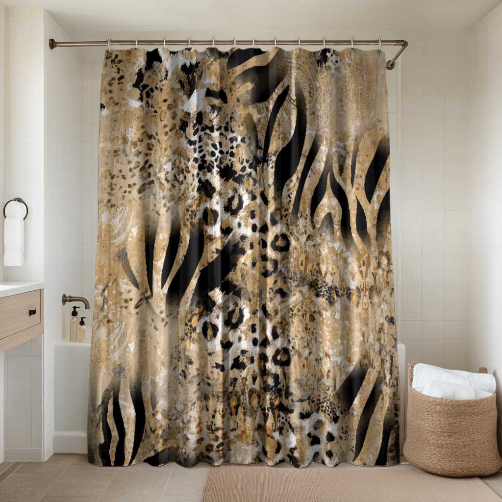 African Wild Animal Skins Bathroom Set Zebra Tiger Leopard Mix Skin