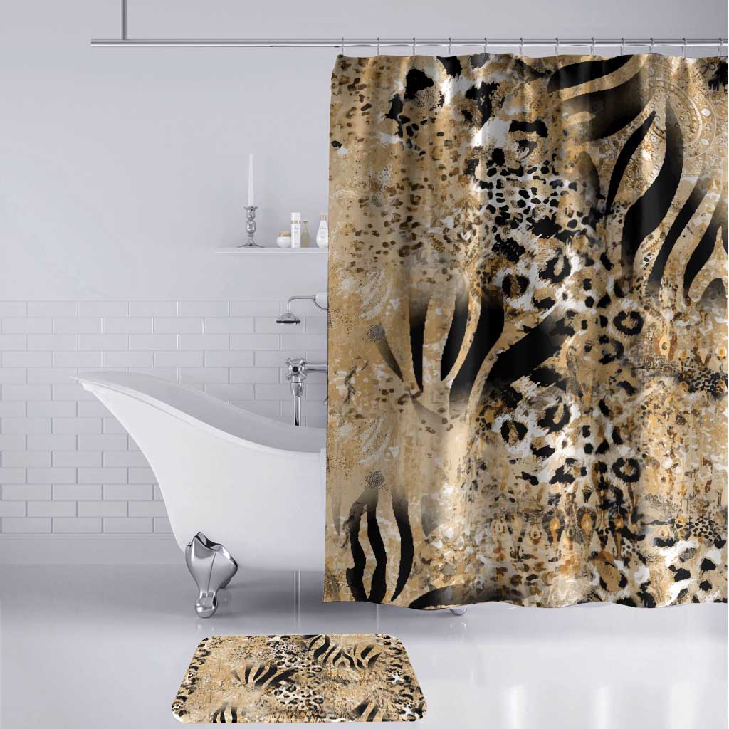 African Wild Animal Skins Bathroom Set Zebra Tiger Leopard Mix Skin