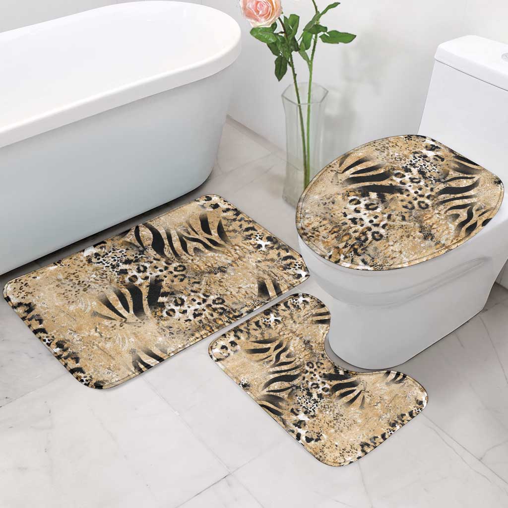 African Wild Animal Skins Bathroom Set Zebra Tiger Leopard Mix Skin