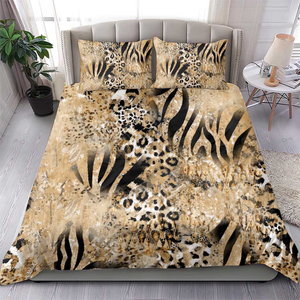 African Wild Animal Skins Bedding Set Zebra Tiger Leopard Mix Skin - African Pride