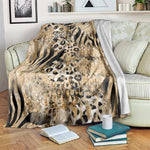 African Wild Animal Skins Blanket Zebra Tiger Leopard Mix Skin - African Pride